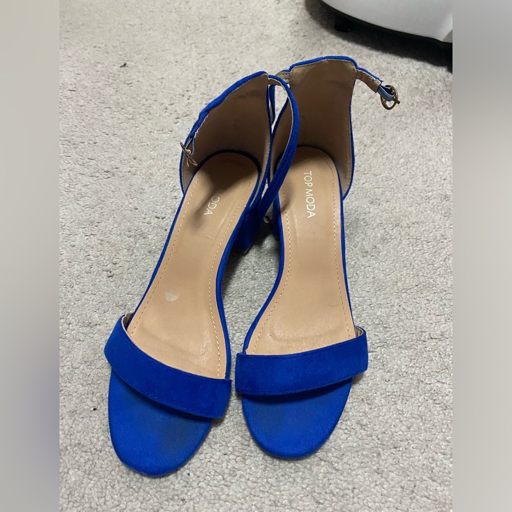 Top moda block heel royal blue 7.5